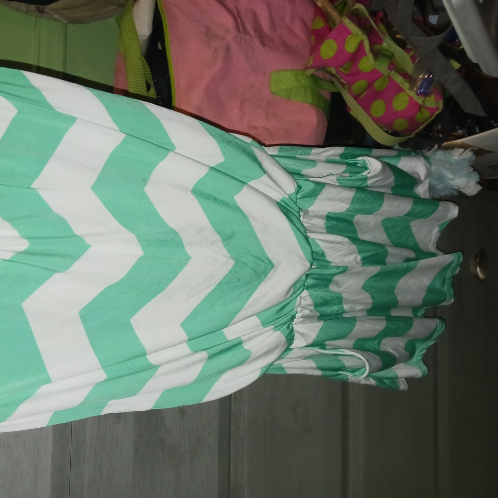 Green and White Fashionomics Dress